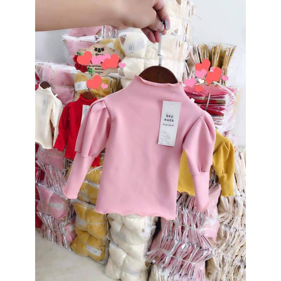 Áo Len Tăm Cotton Cổ Cao Tay Bèo Cho Bé Gái Size 6-18kg - ảnh 6