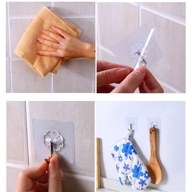 Móc Dán Tường Siêu Dính chịu lực 6*6cm Nanygo - ảnh 3