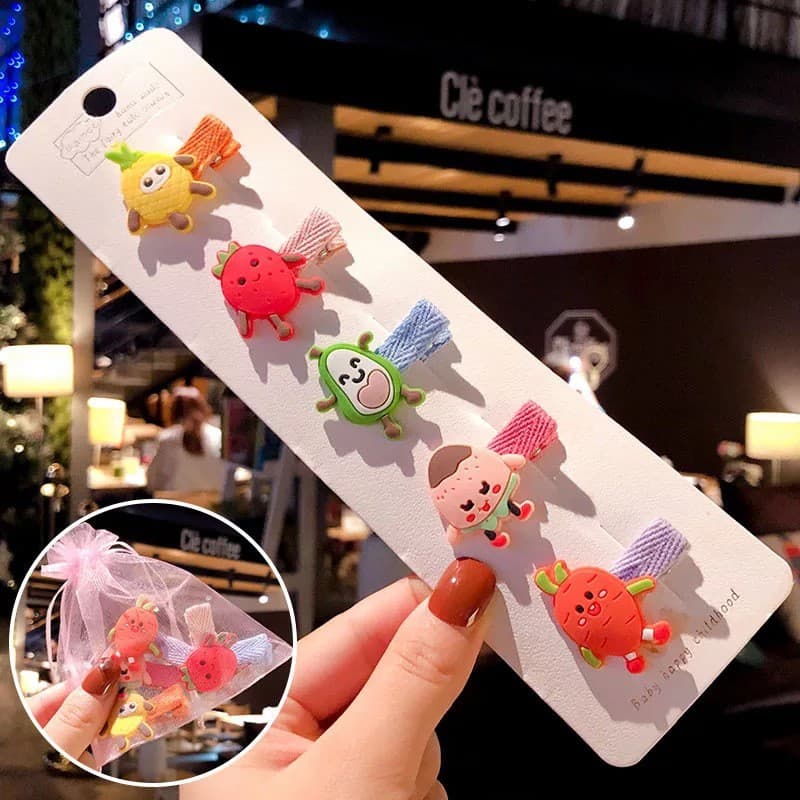 FreeShip 💝 Set 5 kẹp tóc trái cây hoạt hình dễ thương cho bé gái - KT1 - ảnh 2