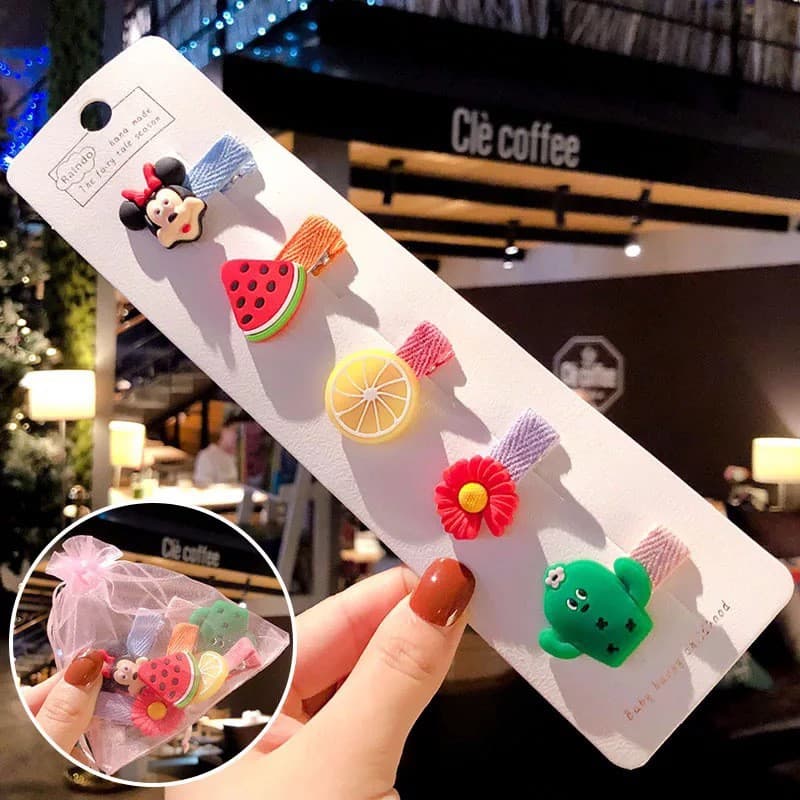 FreeShip 💝 Set 5 kẹp tóc trái cây hoạt hình dễ thương cho bé gái - KT1 - ảnh 4