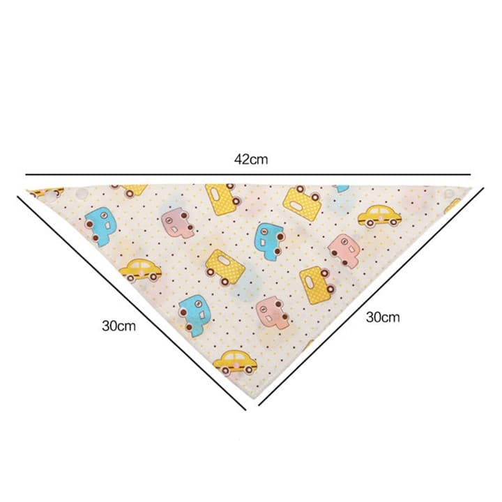 [100% cotton] Khăn yếm tam giác in 2 mặt có cúc bấm cao cấp - ảnh 3