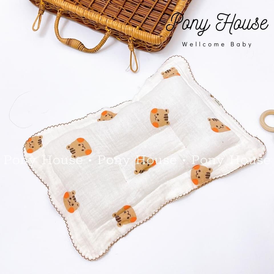 Gối Xô Sơ Sinh Boona Gối Lõm Chống Méo Đầu Xô Muslin Ruột Bông Tự Nhiên Cho Bé Sơ Sinh Siêu Mềm, Thấm Hút Mồ Hôi Tốt - ảnh 5