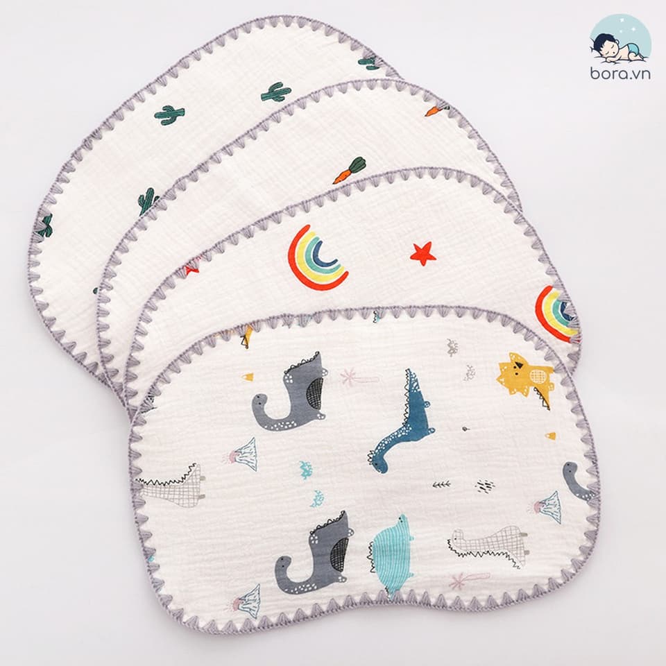 Gối xô sơ sinh 10 lớp mềm mại, thoáng khí cho bé - ảnh 4