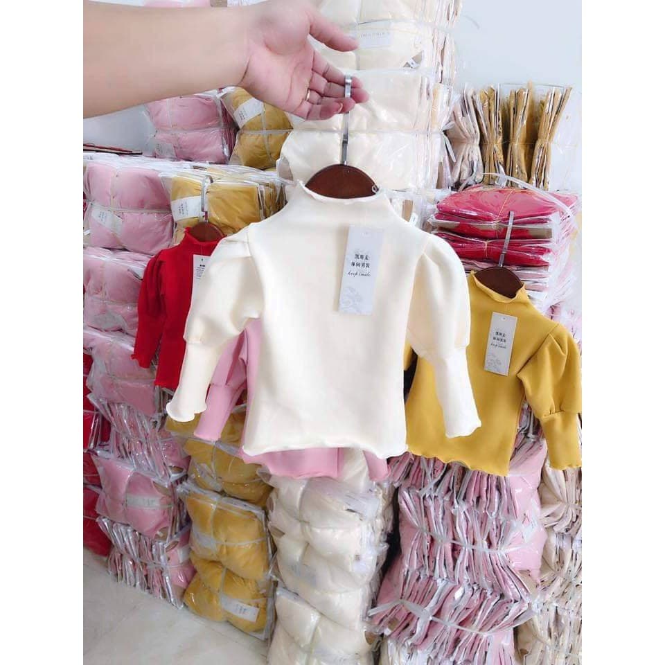 Áo Len Tăm Cotton Cổ Cao Tay Bèo Cho Bé Gái Size 6-18kg - ảnh 5