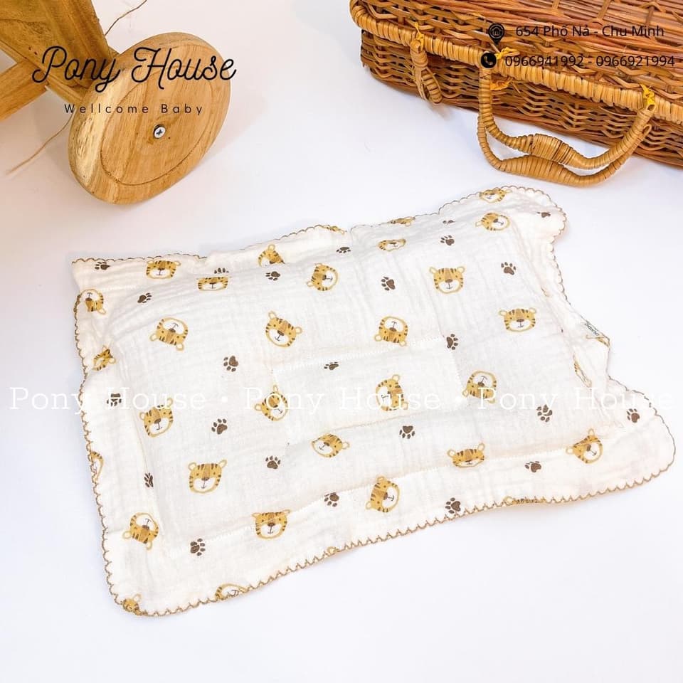 Gối Xô Sơ Sinh Boona Gối Lõm Chống Méo Đầu Xô Muslin Ruột Bông Tự Nhiên Cho Bé Sơ Sinh Siêu Mềm, Thấm Hút Mồ Hôi Tốt - ảnh 4