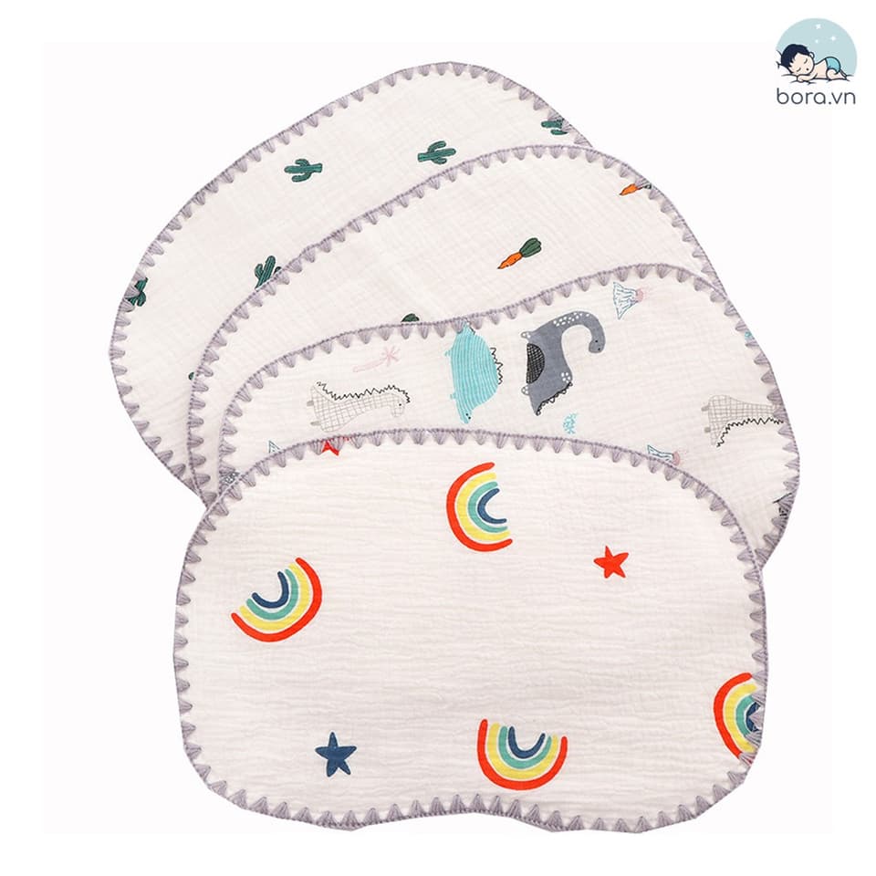 Gối xô sơ sinh 10 lớp mềm mại, thoáng khí cho bé - ảnh 3