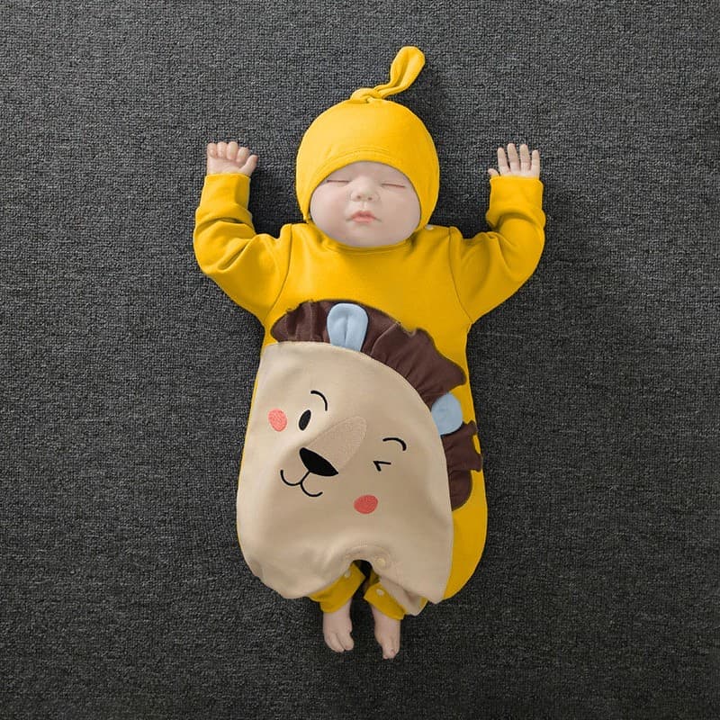 [ Tặng Kèm Mũ ] Quần Áo Trẻ Em Sơ Sinh Body Dài Tay Cho Bé Trai Bé Gái Chất Cotton Mềm Mịn Khủng Long Xanh [BDD17] - ảnh 6