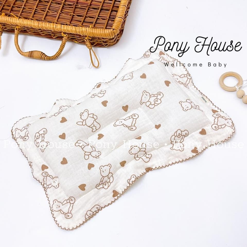 Gối Xô Sơ Sinh Boona Gối Lõm Chống Méo Đầu Xô Muslin Ruột Bông Tự Nhiên Cho Bé Sơ Sinh Siêu Mềm, Thấm Hút Mồ Hôi Tốt - ảnh 7