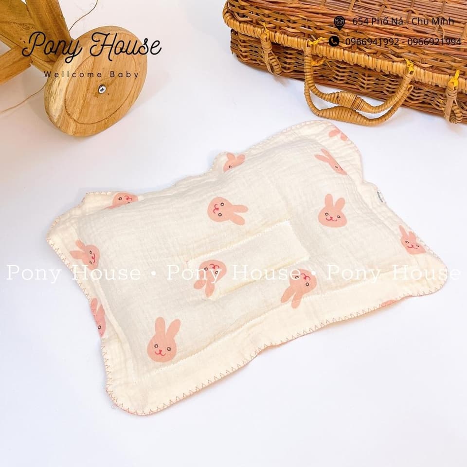 Gối Xô Sơ Sinh Boona Gối Lõm Chống Méo Đầu Xô Muslin Ruột Bông Tự Nhiên Cho Bé Sơ Sinh Siêu Mềm, Thấm Hút Mồ Hôi Tốt - ảnh 3