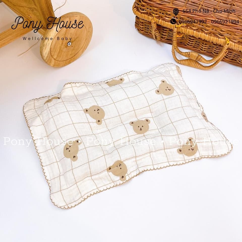 Gối Xô Sơ Sinh Boona Gối Lõm Chống Méo Đầu Xô Muslin Ruột Bông Tự Nhiên Cho Bé Sơ Sinh Siêu Mềm, Thấm Hút Mồ Hôi Tốt - ảnh 2