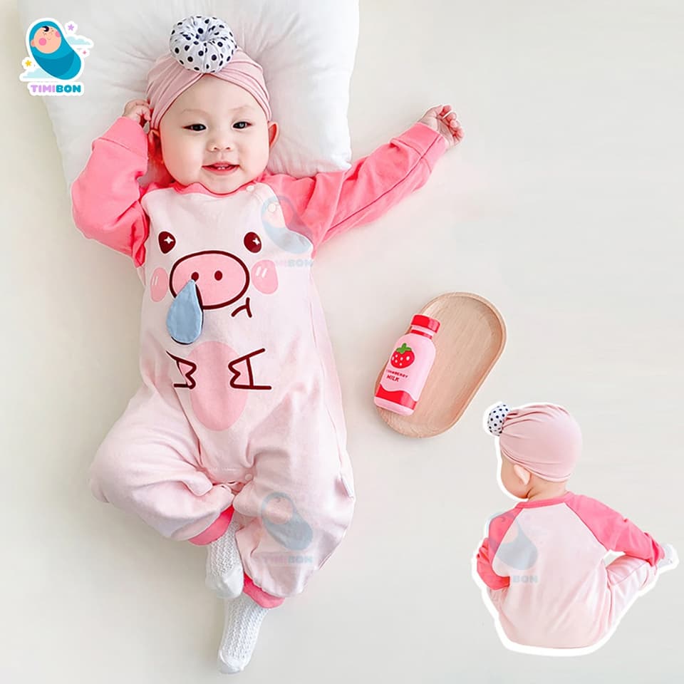 Body Dài Tay Cho Bé Mẫu Quần Áo Trẻ Em Sơ Sinh Hình Thú Chất Cotton Mềm Mịn Từ 3-12kg - [BDD31] - ảnh 2