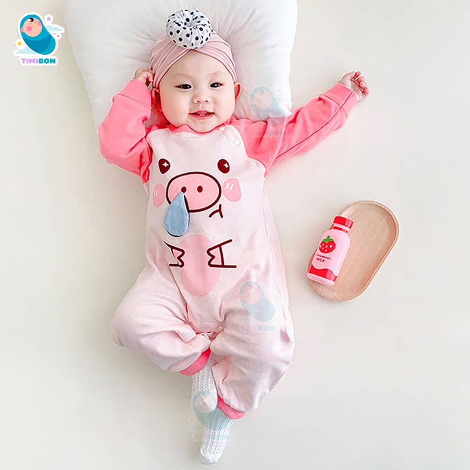 Body Dài Tay Cho Bé Mẫu Quần Áo Trẻ Em Sơ Sinh Hình Thú Chất Cotton Mềm Mịn Từ 3-12kg - [BDD31] - ảnh 4