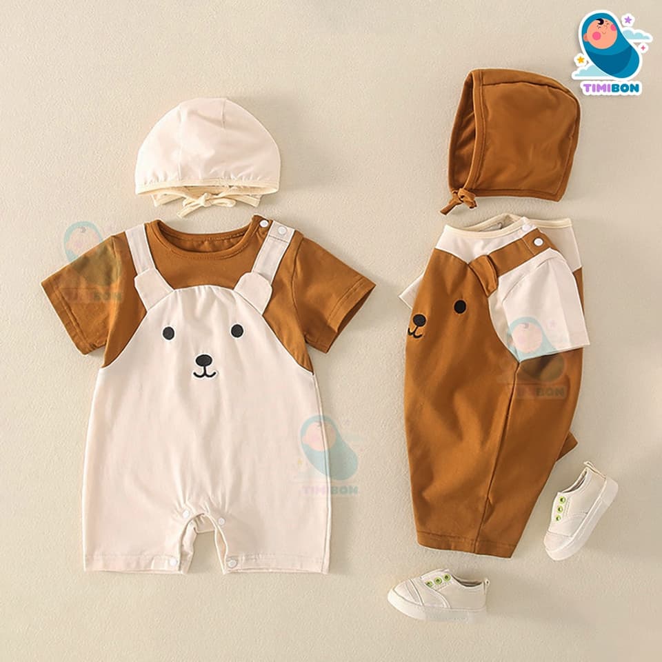 Quần Áo Trẻ Em Sơ Sinh Bộ Đồ Liền Thân Hình Thú Chất Cotton Body Đùi Hình Gấu Cho Bé Trai Bé Gái [BDC23] - ảnh 2