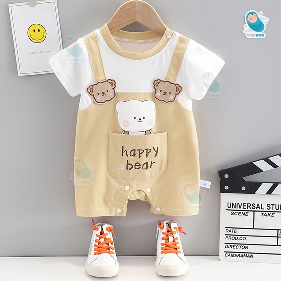 Quần Áo Trẻ Em Sơ Sinh Bộ Đồ Liền Thân In Hình Thú Chất Cotton Body Yếm Cho Bé Trai Bé Gái [BDC22] - ảnh 5