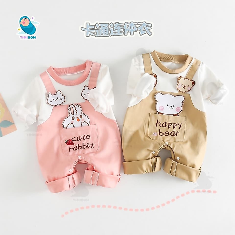 Bodysuit Dài Tay Cho Bé Trai Bé Gái, Body Yếm Thu Đông Đính Gấu Thỏ Sư Tử Mẫu Quần Áo Trẻ Em Liền Thân – [BDD70] - ảnh 3