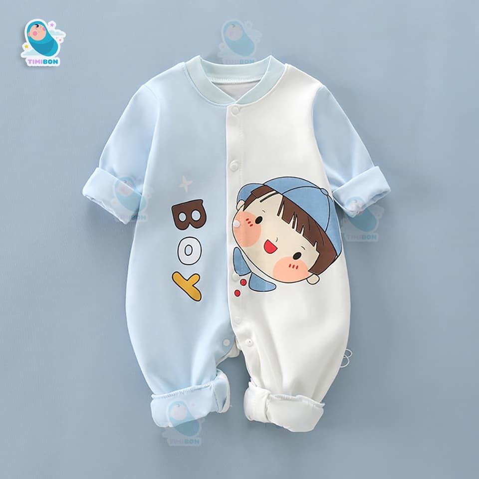 [ Tặng Kèm Mũ ] Quần Áo Trẻ Em Bộ Body Dài Tay Cho Bé Trai Bé Gái Trẻ Sơ Sinh Đến 12kg - [BDD27] - ảnh 8