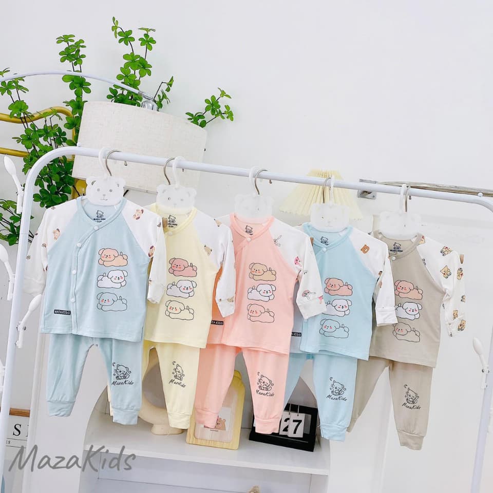Bộ Sơ Sinh Dài Tay Avaler Cài Lệch (Cài Chéo) Chất Sợi Tre Siêu Mềm Mại Cho Bé Trai, Bé Gái Từ Sơ Sinh - ảnh 2