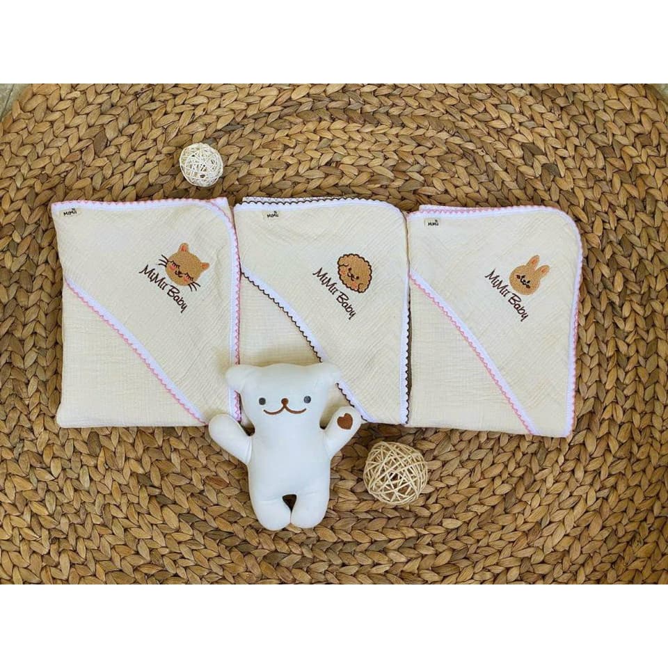 Ủ Choàng MONONA - MOCHEE Họa Tiết Đáng Yêu Đa Năng Kiêm Khăn Ủ Tắm Cho Bé Từ Sơ Sinh Mozio Store - ảnh 2