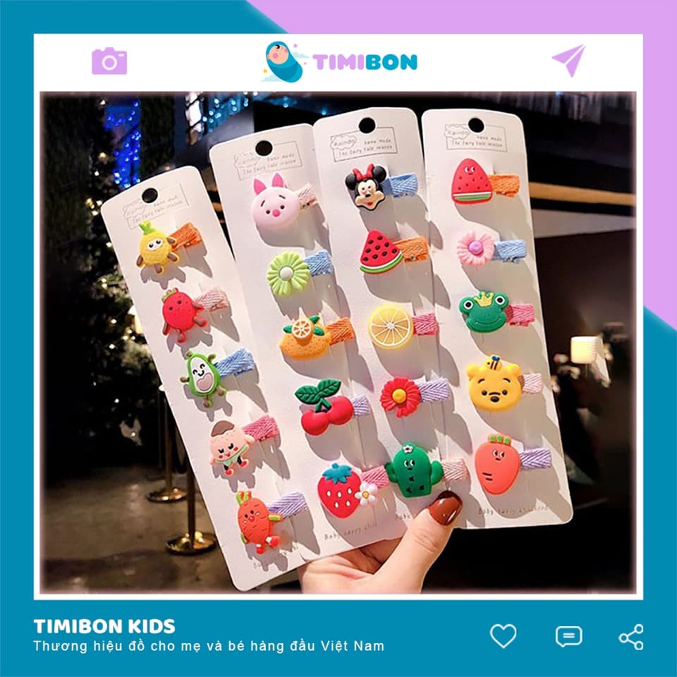 FreeShip 💝 Set 5 kẹp tóc trái cây hoạt hình dễ thương cho bé gái - KT1