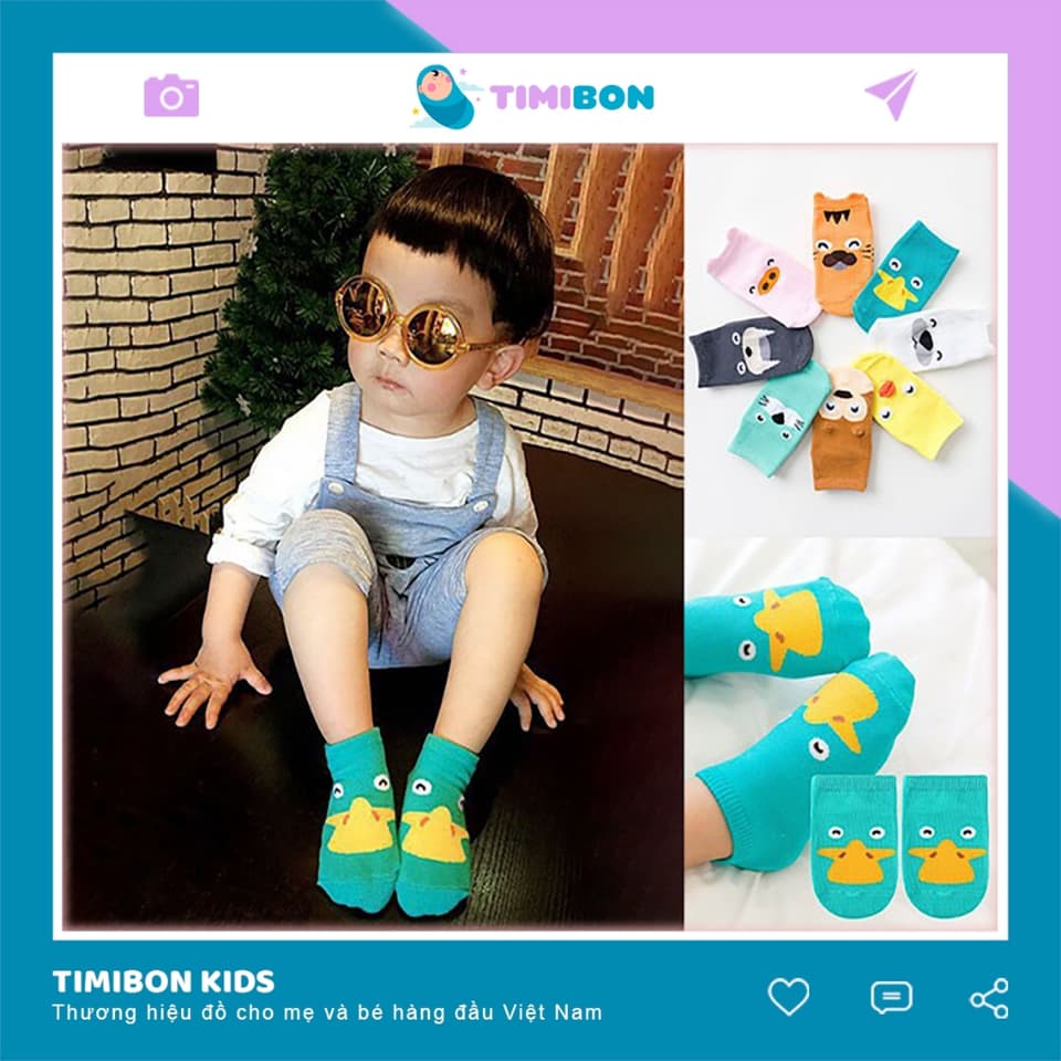 Tất hình thú chống trượt ngộ nghĩnh cho bé 1-2 tuổi - TAT04