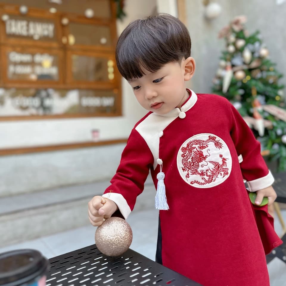 [ 8-23kg ] Áo dài bé trai mặc tết - Áo dài nam cách tân bé trai - [CT23] - ảnh 3