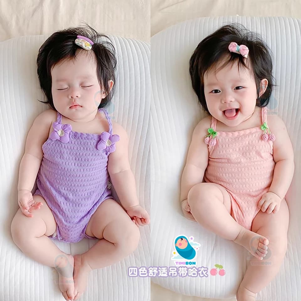 Body Chip, Bodysuit Sát Nách Vải Cotton Hạt Tổ Ong Thông Hơi Thoáng Mát Mùa Hè Cho Bé Gái Sơ Sinh Đến 12kg - [BDCHIP14] - ảnh 2