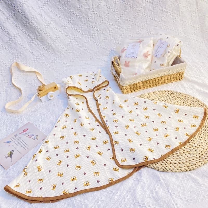 Áo choàng chống nắng kèm chắn kính chất liệu vải Xô Muslin cho bé - ảnh 5