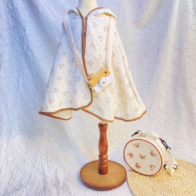 Áo choàng chống nắng kèm chắn kính chất liệu vải Xô Muslin cho bé - ảnh 6