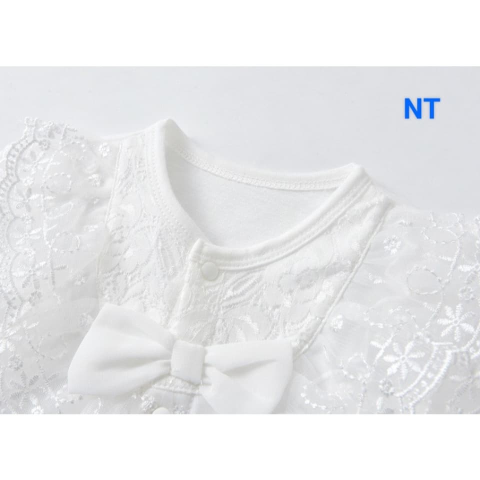 Bộ Áo Liền Quần Ngắn Tay Phối Ren Bé Gái Sơ Sinh BDC36 - ảnh 5