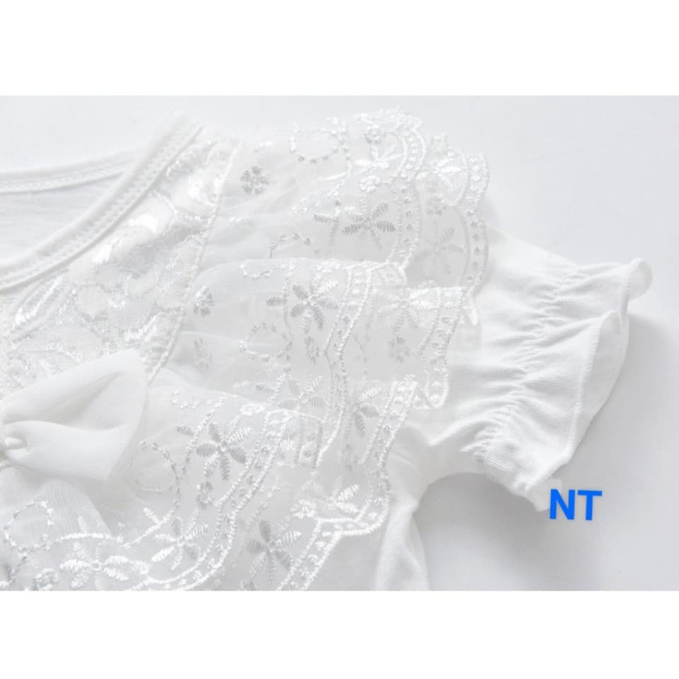 Bộ Áo Liền Quần Ngắn Tay Phối Ren Bé Gái Sơ Sinh BDC36 - ảnh 6