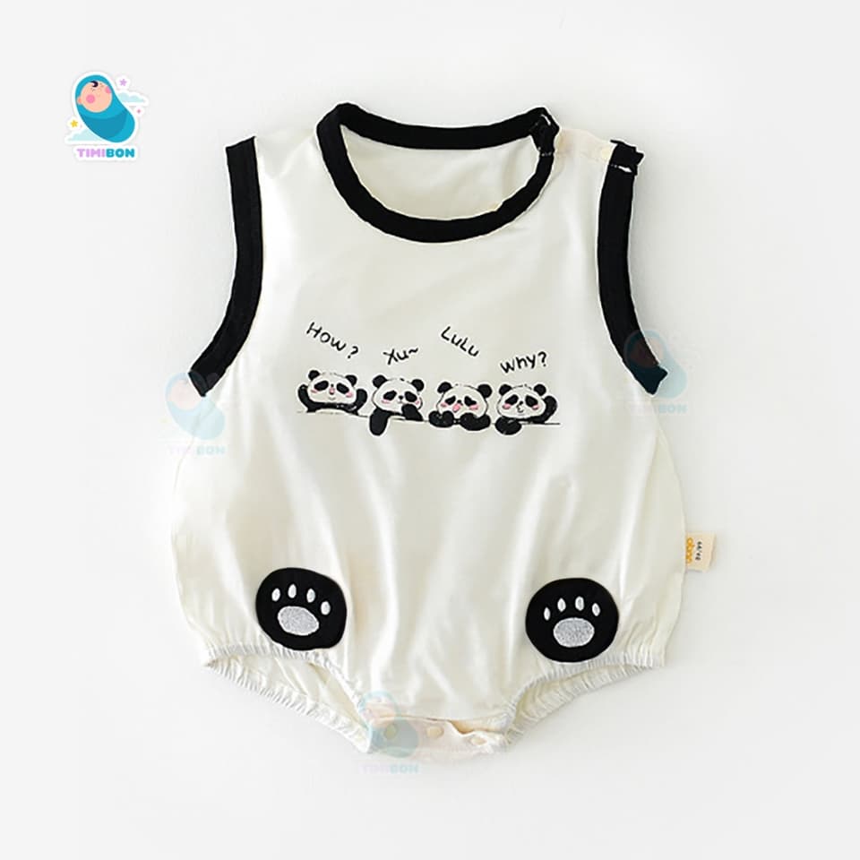 [ Vải Thun Lạnh ] Body Chip 3 Lỗ Gấu Trúc Panda Cho Bé Trai Gái Sơ Sinh Đến 12kg Mặc Hè Thoáng Khí - [BDCHIP27] - ảnh 7