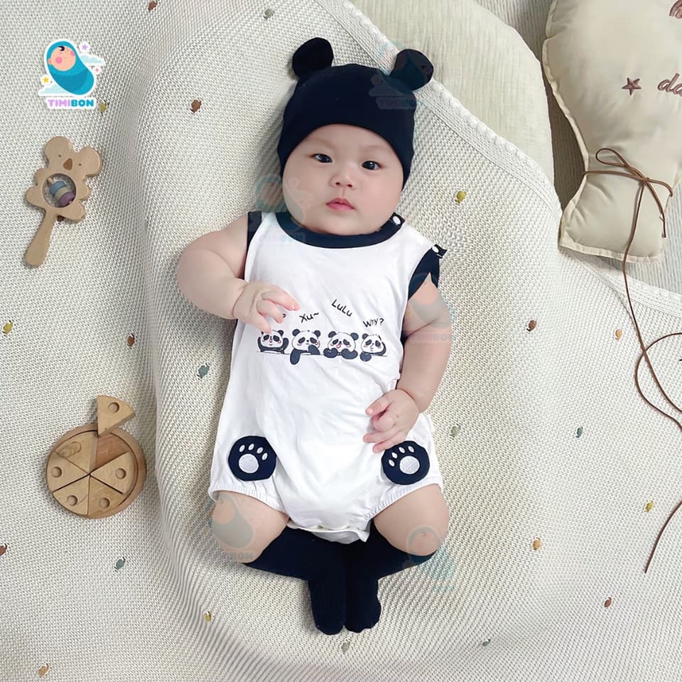 [ Vải Thun Lạnh ] Body Chip 3 Lỗ Gấu Trúc Panda Cho Bé Trai Gái Sơ Sinh Đến 12kg Mặc Hè Thoáng Khí - [BDCHIP27] - ảnh 4