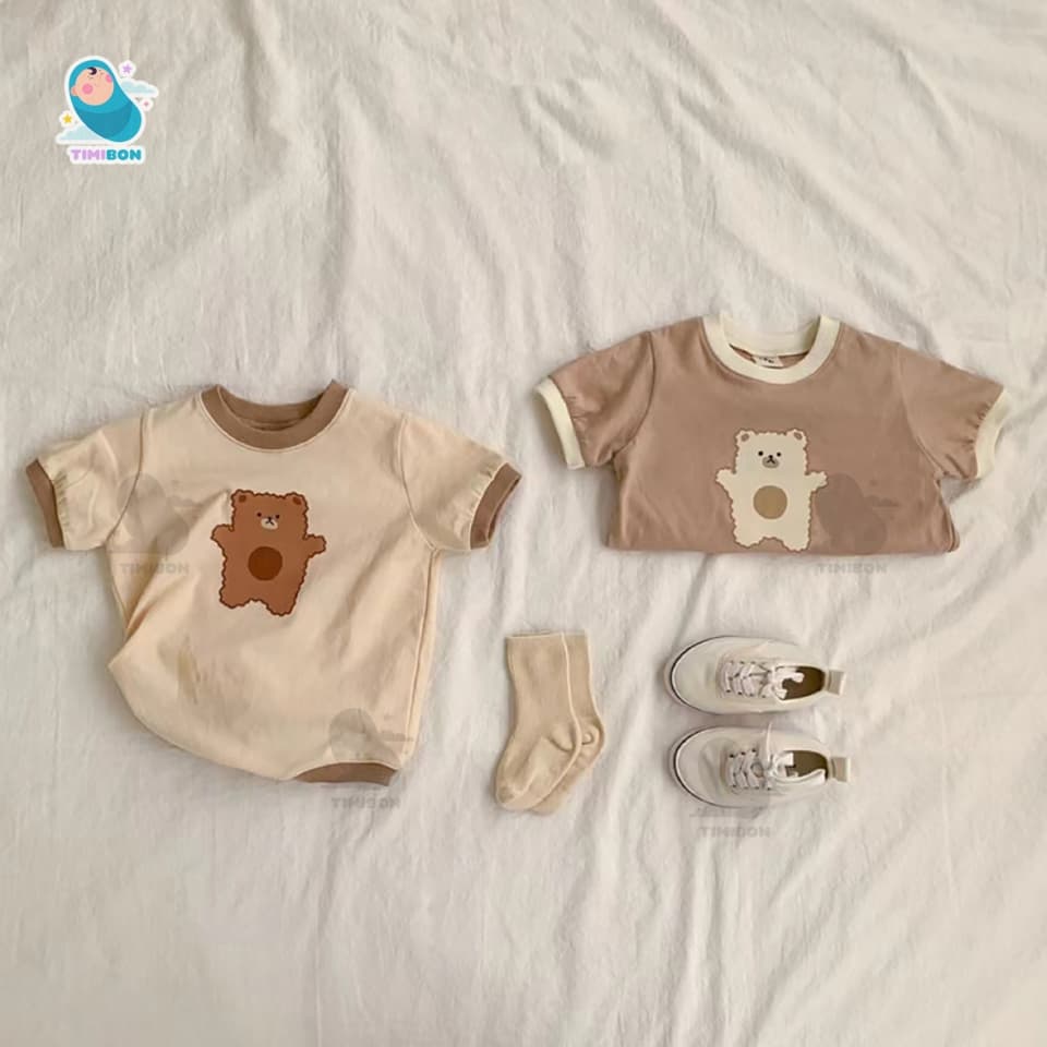 Bodysuit Cho Bé Trai Bé Gái Mẫu Body Chip Gấu Cộc Tay Sơ Sinh Vải Cotton Mềm Mát - [BDCHIP50] - ảnh 4