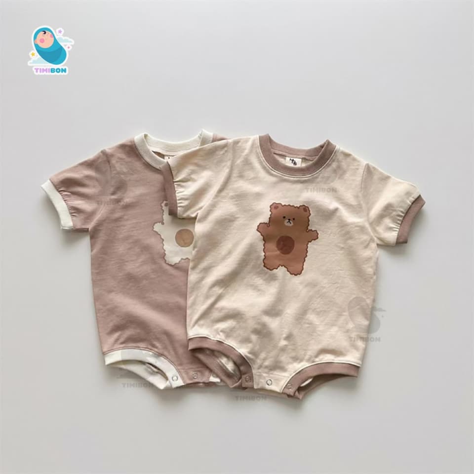 Bodysuit Cho Bé Trai Bé Gái Mẫu Body Chip Gấu Cộc Tay Sơ Sinh Vải Cotton Mềm Mát - [BDCHIP50] - ảnh 3