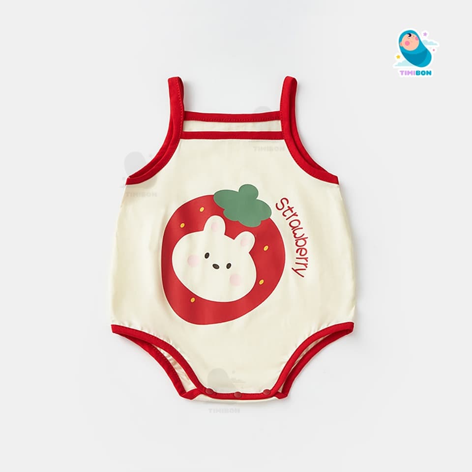 Body 2 Dây Cho Bé Gái Mẫu Quần Áo Sơ Sinh Chip Hai Dây Cherry Dâu Tây Bodysuit Chất Mềm Mát – [BDCHIP55] - ảnh 4