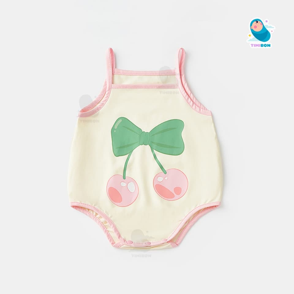 Body 2 Dây Cho Bé Gái Mẫu Quần Áo Sơ Sinh Chip Hai Dây Cherry Dâu Tây Bodysuit Chất Mềm Mát – [BDCHIP55] - ảnh 5