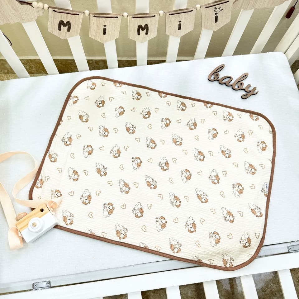 Tấm lót chống thấm xô Muslin cao cấp size 50x70cm thoáng mát, mềm mại, tiện lợi cho bé - ảnh 2