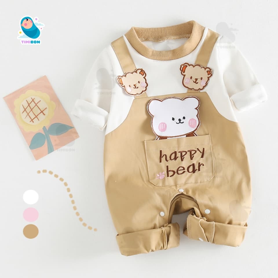 Bodysuit Dài Tay Cho Bé Trai Bé Gái, Body Yếm Thu Đông Đính Gấu Thỏ Sư Tử Mẫu Quần Áo Trẻ Em Liền Thân – [BDD70] - ảnh 5