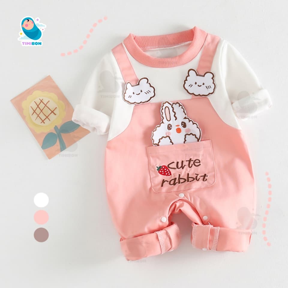 Bodysuit Dài Tay Cho Bé Trai Bé Gái, Body Yếm Thu Đông Đính Gấu Thỏ Sư Tử Mẫu Quần Áo Trẻ Em Liền Thân – [BDD70] - ảnh 6