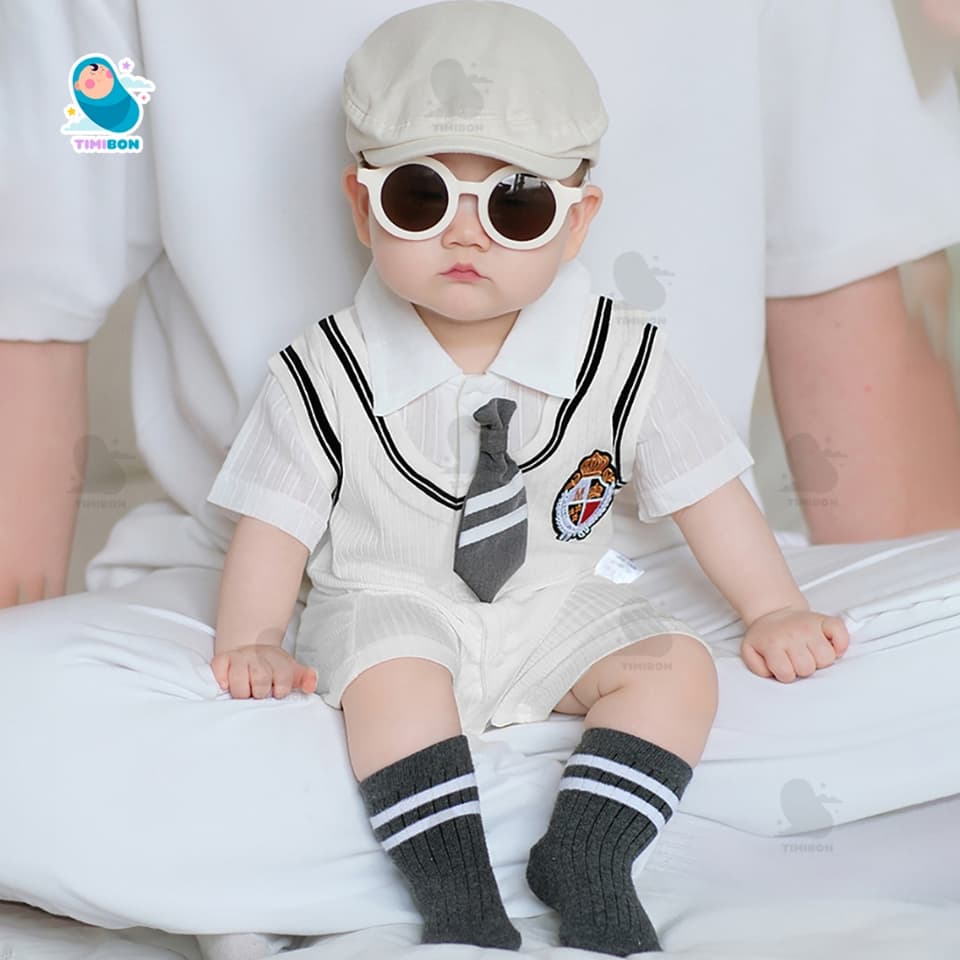 Body Công Tử Cộc Tay Chất Vải Mềm Mịn Bodysuit Cho Bé Trai Dễ Thương Mẫu Quần Áo Sơ Sinh [BDC42] - ảnh 2