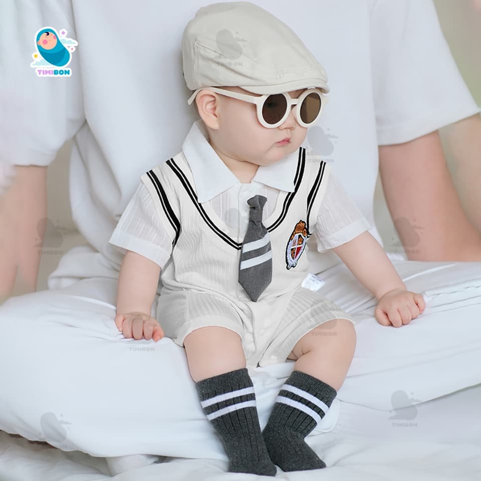 Body Công Tử Cộc Tay Chất Vải Mềm Mịn Bodysuit Cho Bé Trai Dễ Thương Mẫu Quần Áo Sơ Sinh [BDC42] - ảnh 4