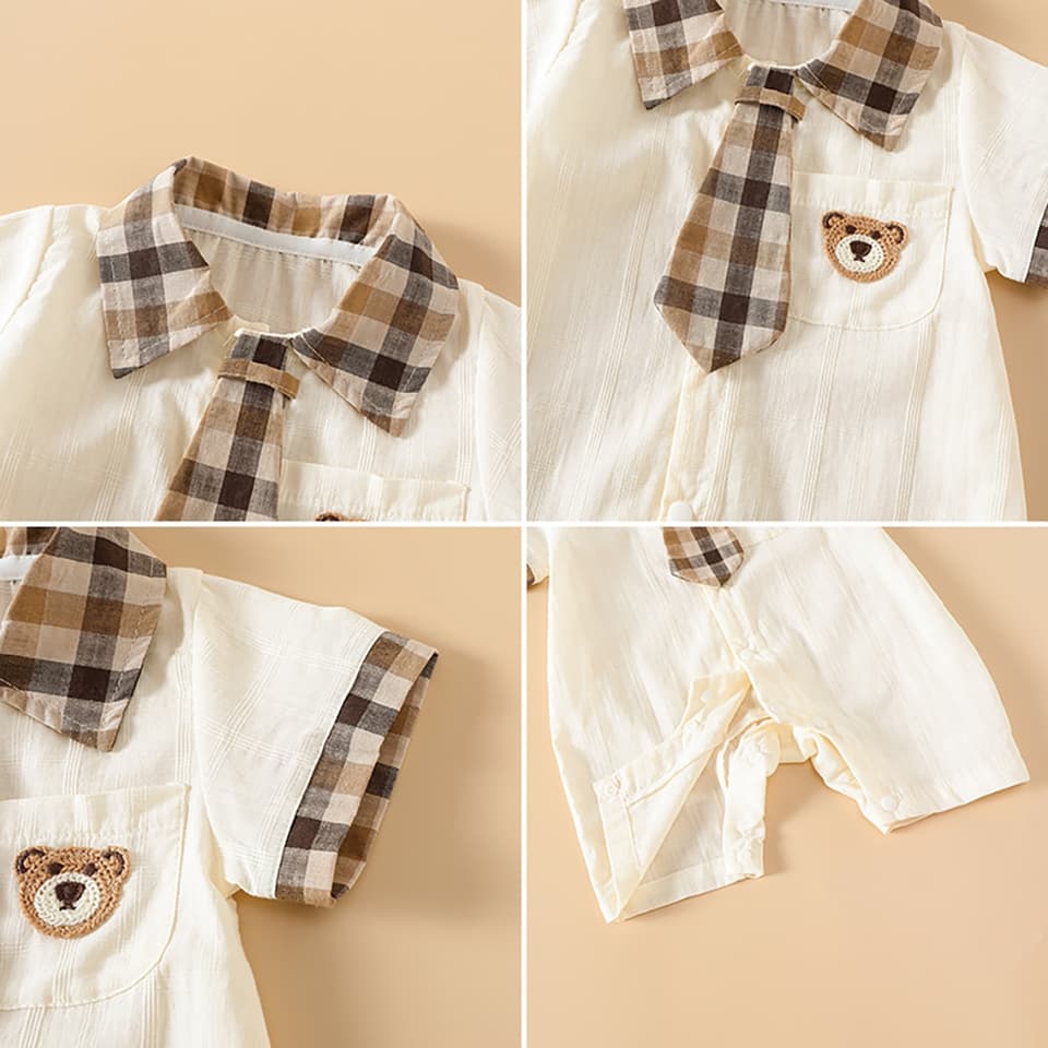 Body Công Tử Cộc Tay Chất Vải Mềm Mịn Bodysuit Cho Bé Trai Dễ Thương Mẫu Quần Áo Sơ Sinh [BDC43] - ảnh 6