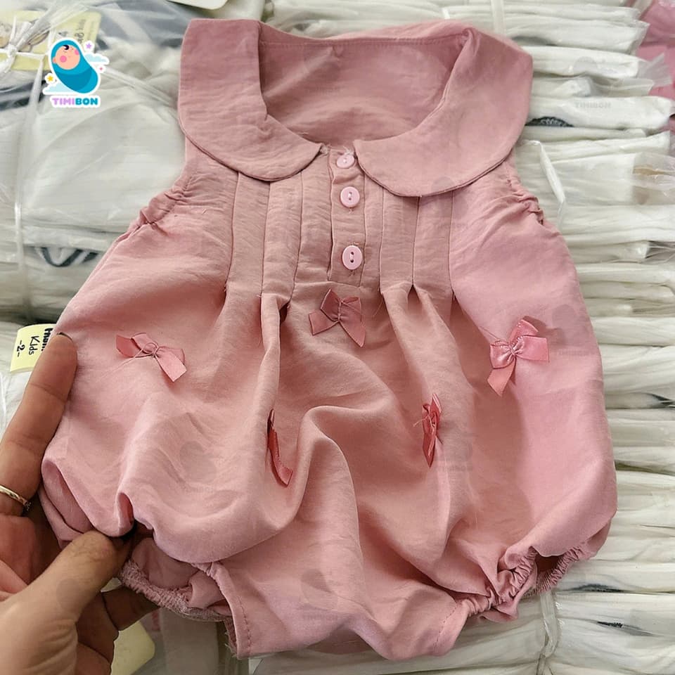 Body Chip Cho Bé Gái Cổ Sen Đính Nơ Chất Tăm Đũi Mềm Mát, Bodysuit Cho Bé, Quần Áo Trẻ Em Mùa Hè [BDCHIP66] - ảnh 8