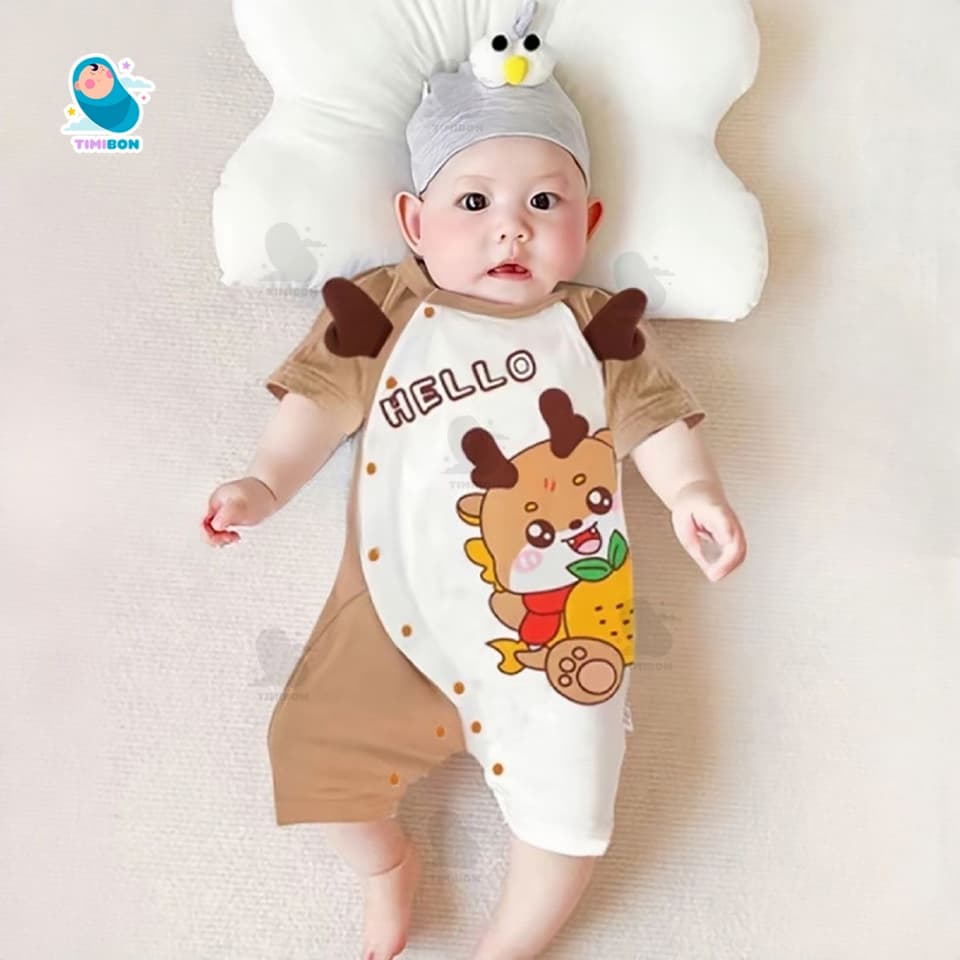 Bodysuit Cộc Tay Cho Bé Body Đùi Cotton Hình Rồng Mẫu Quần Áo Trẻ Em Liền Thân [BDC46] - ảnh 4