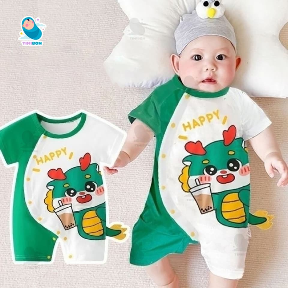 Bodysuit Cộc Tay Cho Bé Body Đùi Cotton Hình Rồng Mẫu Quần Áo Trẻ Em Liền Thân [BDC46] - ảnh 3
