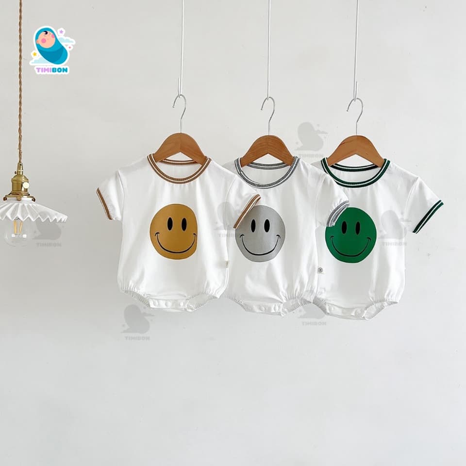 Body Chip Cộc Tay Cotton Mềm Mát Hình Mặt Cười Cho Bé Trai Gái Mẫu Quần Áo Trẻ Em Sơ Sinh - [BDCHIP70] - ảnh 2