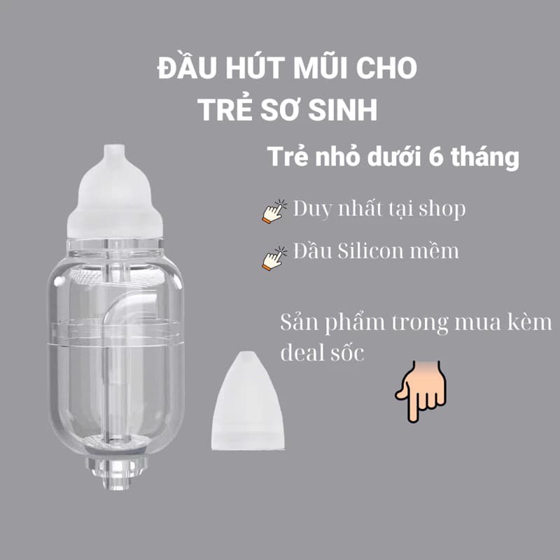 Dụng cụ hút mũi kéo tay thế hệ mới, lực hút mạnh an toàn cho bé, chất liệu nhựa nguyên sinh - ảnh 7