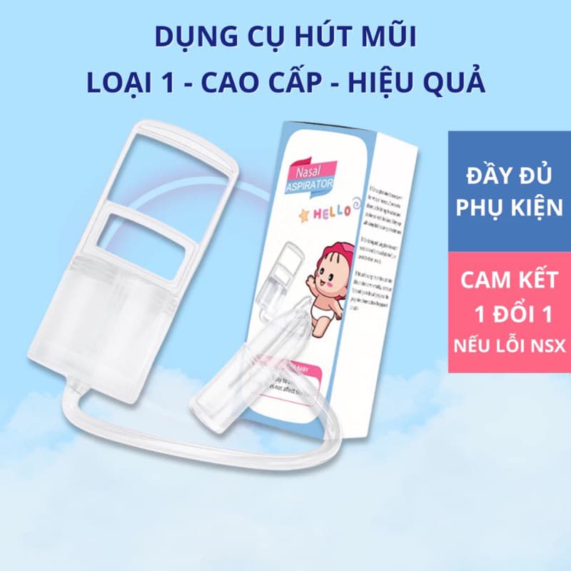 Dụng cụ hút mũi kéo tay thế hệ mới, lực hút mạnh an toàn cho bé, chất liệu nhựa nguyên sinh