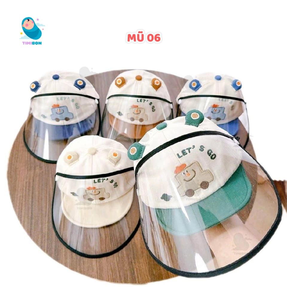 Mũ Chìa Kính Chắn Gió, Chắn Bụi Cho Bé Trai Bé Gái Hình Ô Tô ( từ 6 tháng đến 24 tháng) [MU6] - ảnh 2
