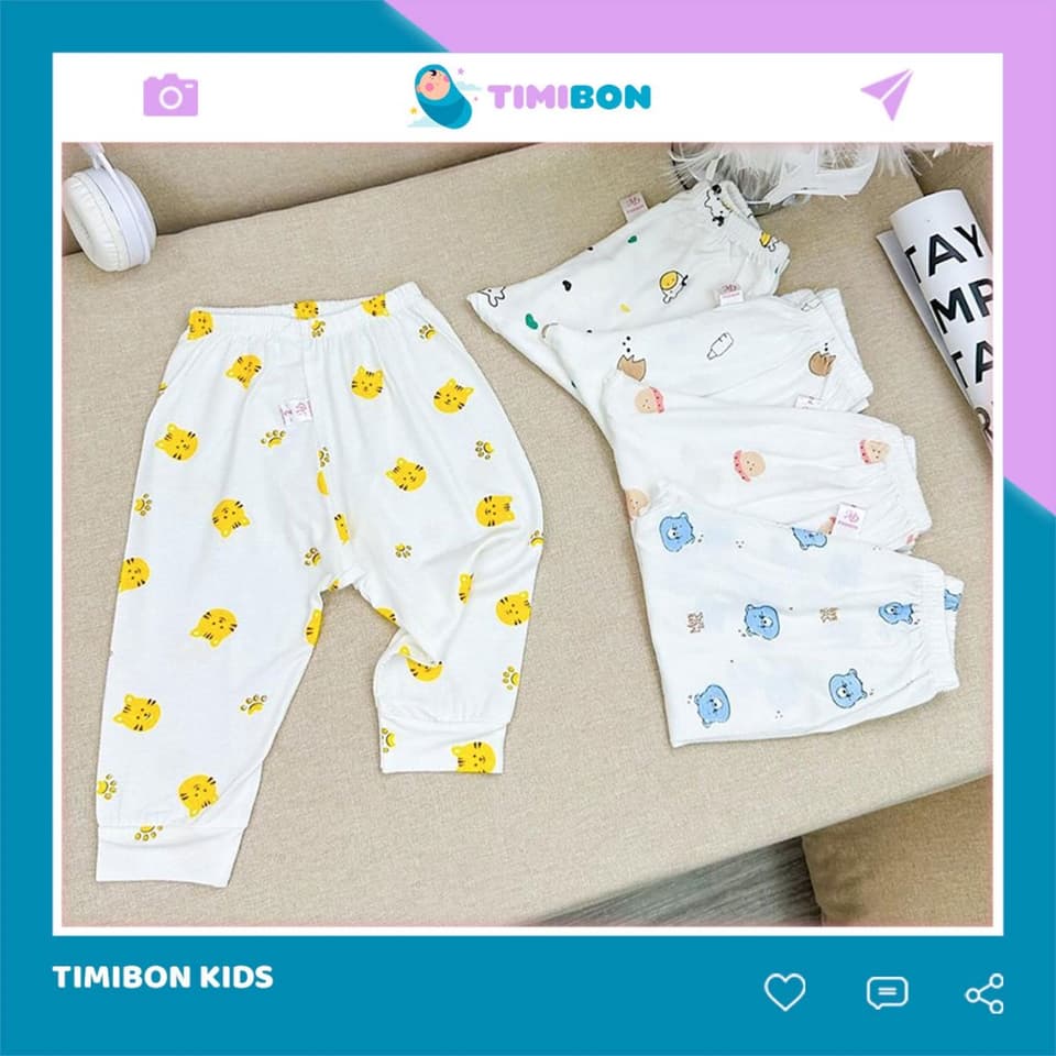 Quần Dài Sơ Sinh Thun Lạnh Quần Chục Có Đáp Đũng Đóng Bỉm Thoải Mái, Siêu Mềm, Mát Cho Bé Trai, Bé Gái - [Q03]
